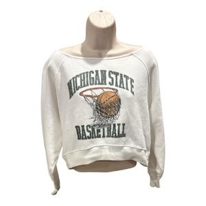 Hollister White Michigan State Basketball Sweatshirt